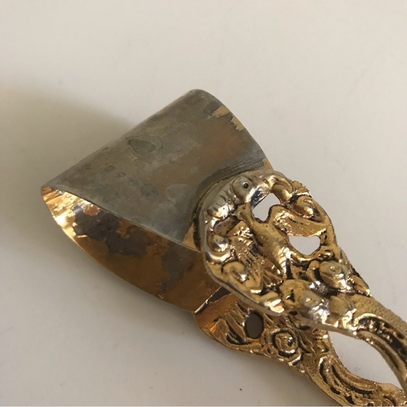 Antique Gold Plated Bird Claws Cake Tongs - Picture 9 of 10